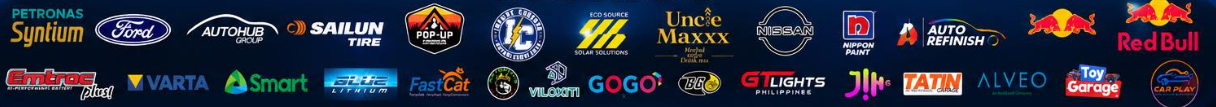 Corporate exhibitors including Petronas Syntium, Ford, Autohub, Sailun, Nissan, Nippon Paint, Red Bull, Smart, Varta, and other automotive partners